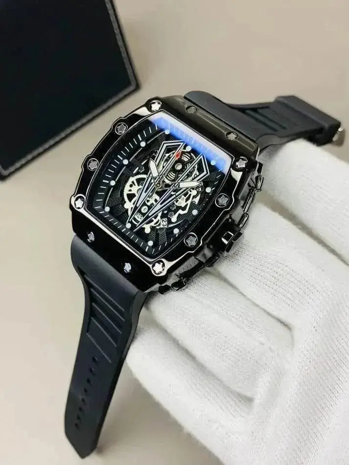 Richard-Black-Belt Skeleton Watch