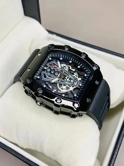Richard-Black-Belt Skeleton Watch